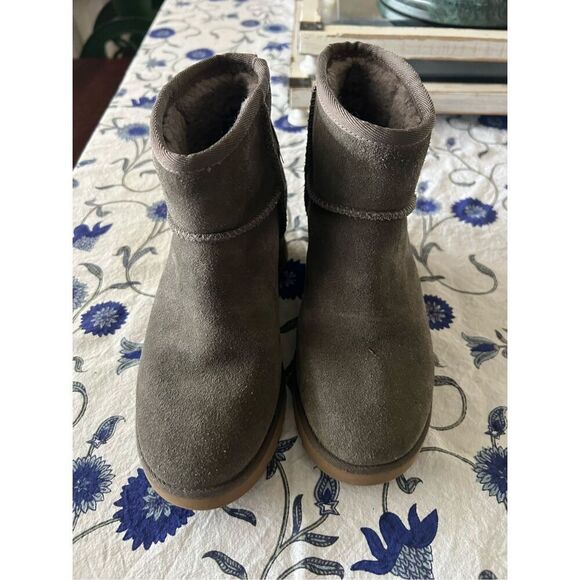 UGG Women's Classic Femme Sage Green Mini Boots Wedge size 5.5 - Picture 5 of 7